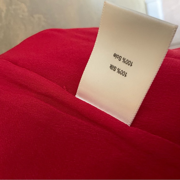 ADAM Lippes Tiered Raw Edge Ruffle Silk Strapless Mini Dress - Picture 4 of 9